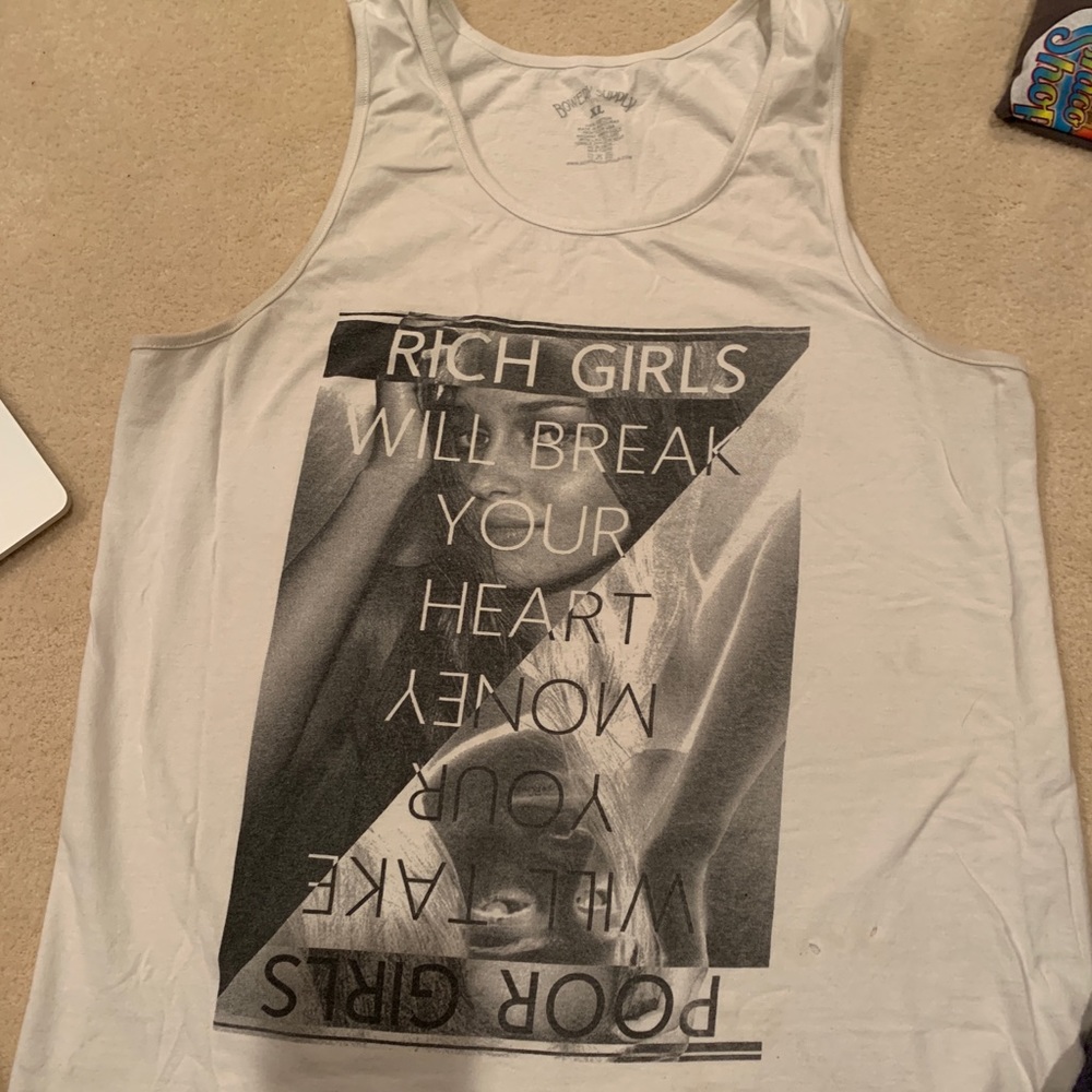 White Graphic Tank Top